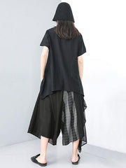 Loose Split-joint Chiffon Wide-leg Pants