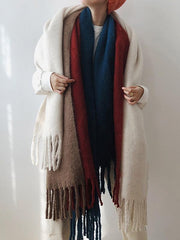 Warm Mohair Thicken Big Neckerchief Shawl