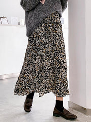 Casual Chiffon Floral A-Line Skirts