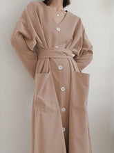 Women Loose V-Neck Solid Color Dress