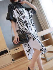 Original Printed Round-Neck Shirt Dress