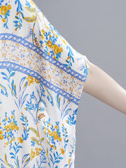 Loose V-Neck Bohemian Print Casual Dress