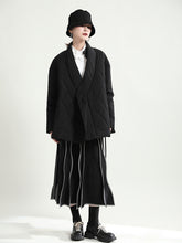 Casual Lozenge Latched Fastener Coat