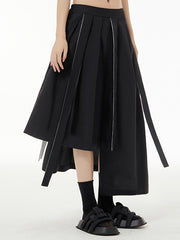 Irregular Clipping Pleated Pure Color Skirts Bottoms