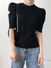 Loose Fashion Puff Sleeve Ruffled T-Shirts