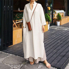 Loose Solid Color Shirt Dress