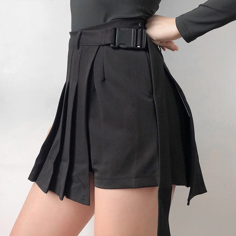 Irregular Pleated Chain Skirt