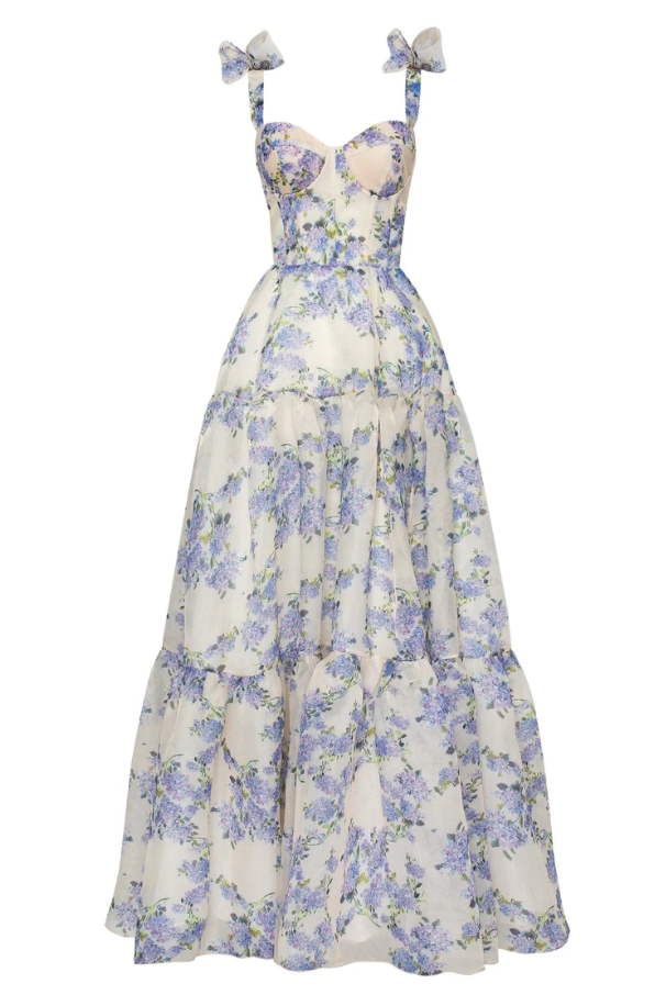 Hydrangea Floral Maxi Dress