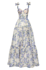 Hydrangea Floral Maxi Dress