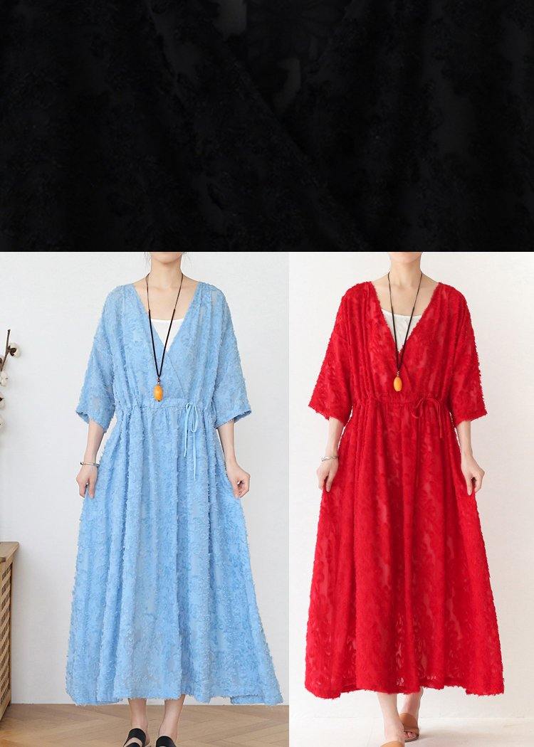 Summer Italian Black Chiffon Round Neck Holiday Dress