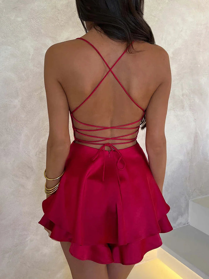 EmpiriyaTM-Backless Satin Dress