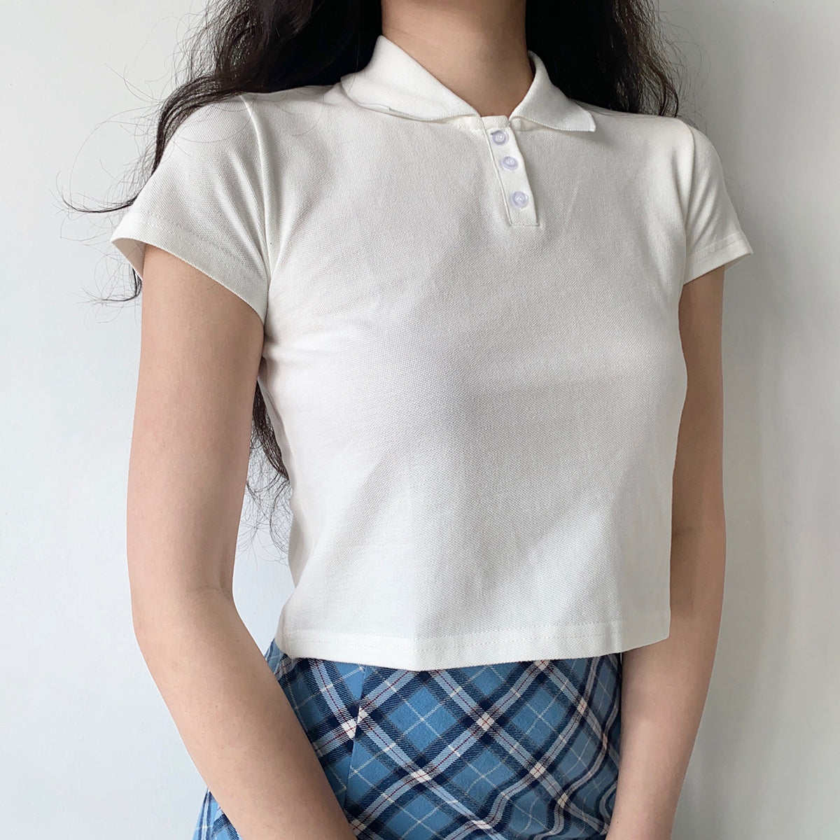 Basics Crop Polo Top