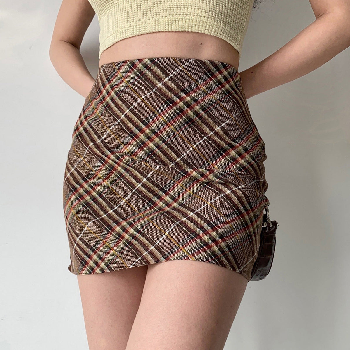 Coffee Break Plaid Skirt