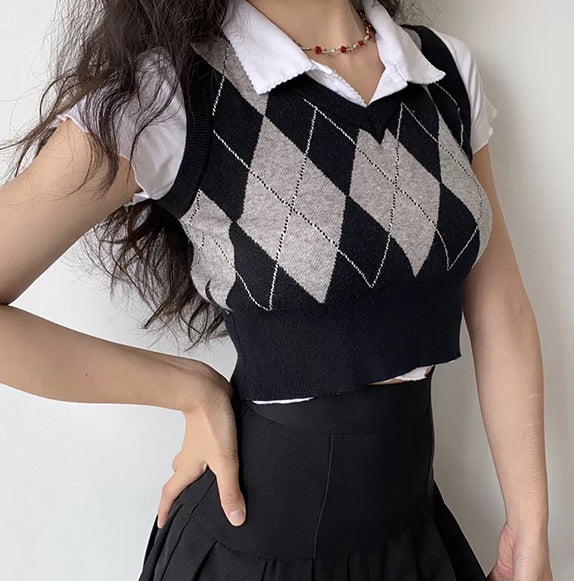 Babydoll Argyle Vest