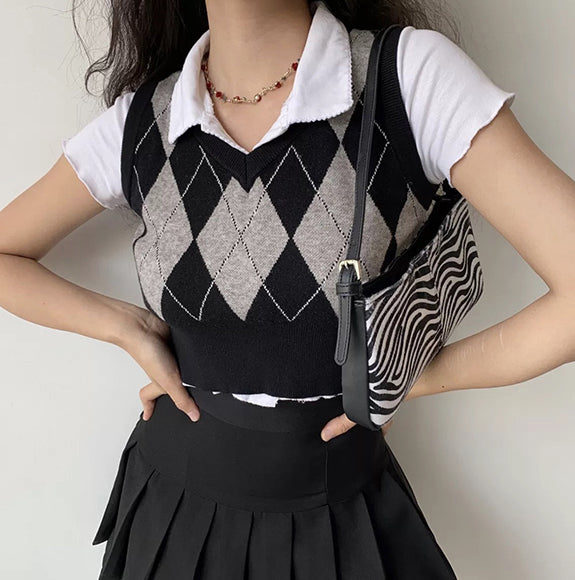 Babydoll Argyle Vest