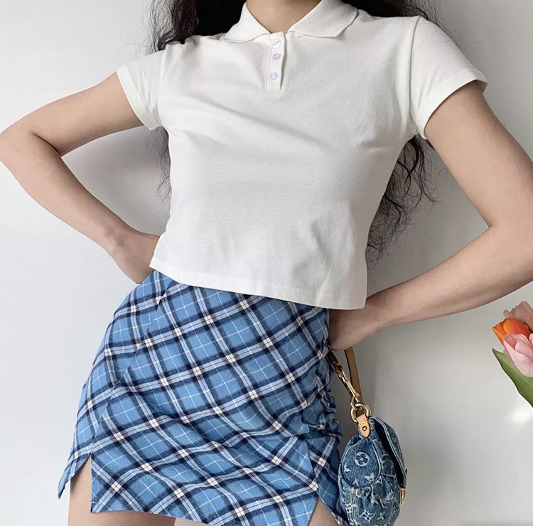 Basics Crop Polo Top