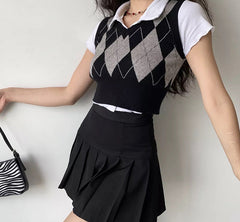 Babydoll Argyle Vest