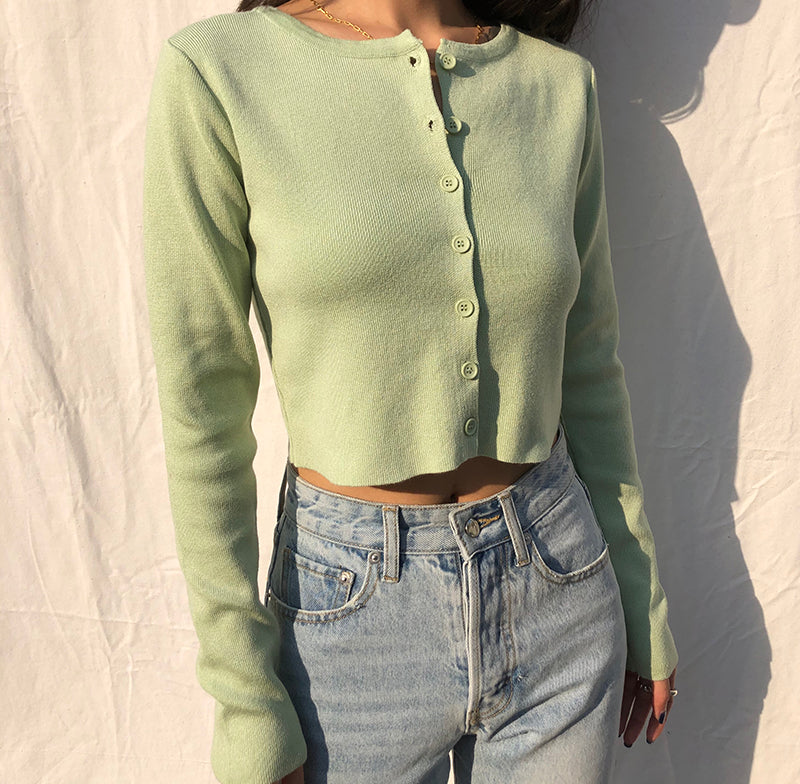 Athena Knit Top // Pastel Green