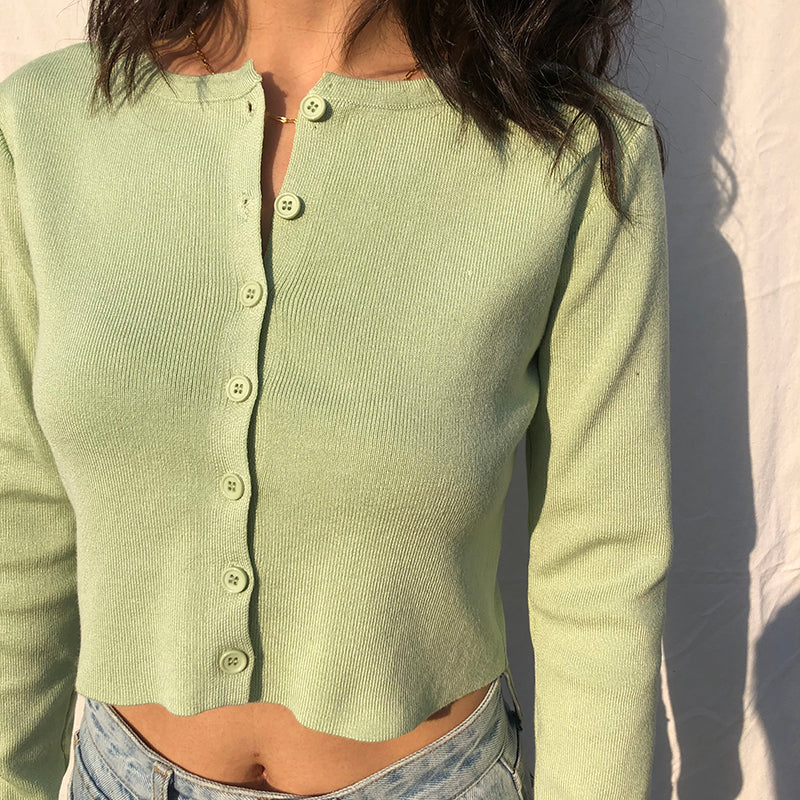 Athena Knit Top // Pastel Green