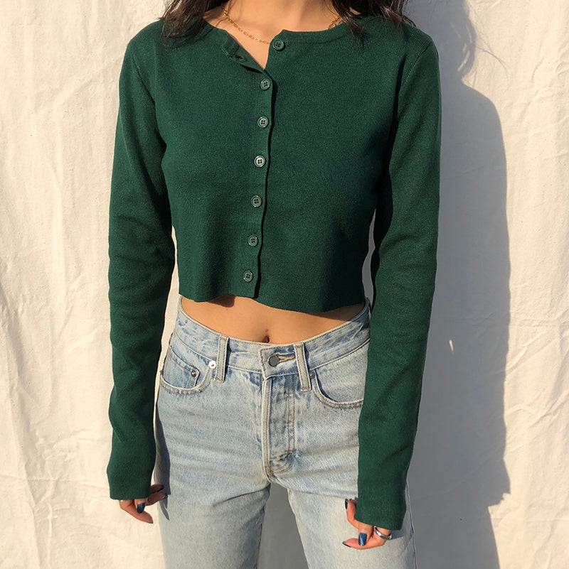 Athena Knit Top // Forest Green