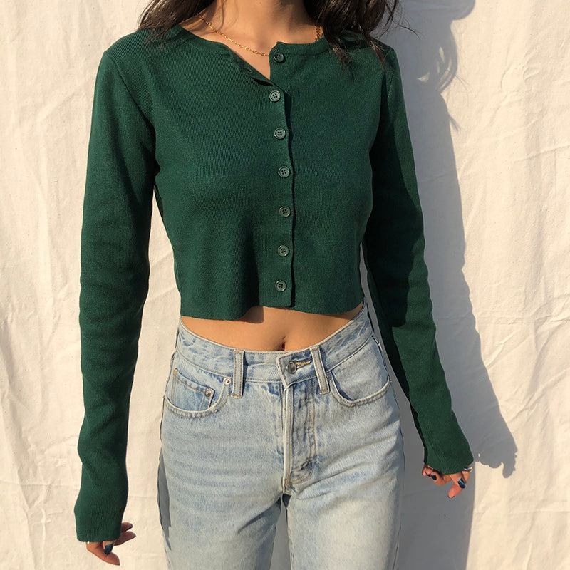 Athena Knit Top // Forest Green