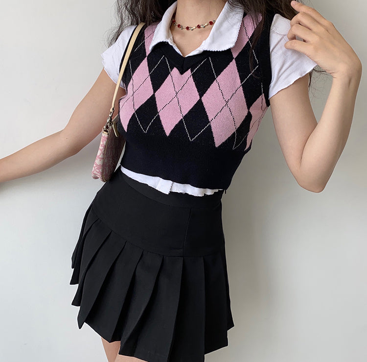 Babydoll Argyle Vest