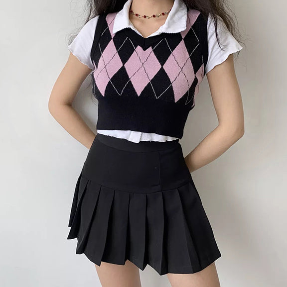 Babydoll Argyle Vest