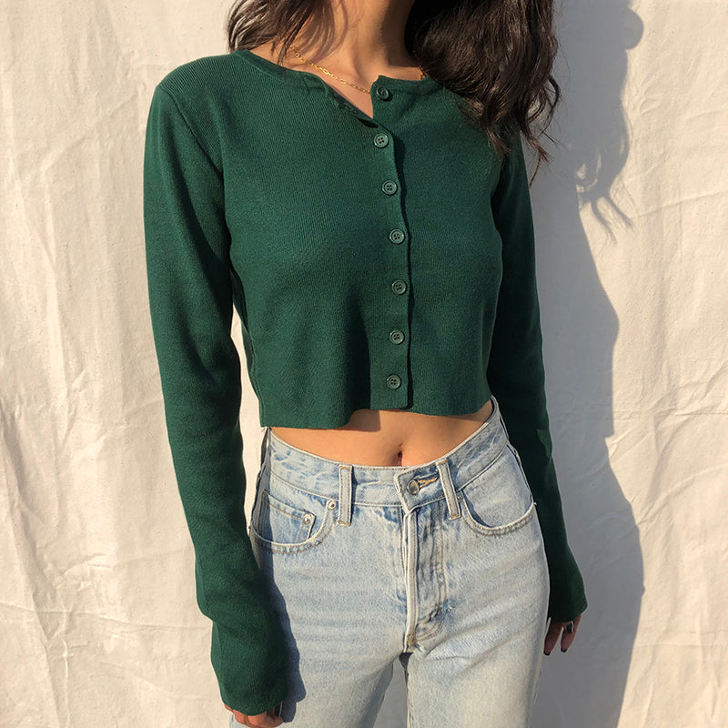 Athena Knit Top // Forest Green