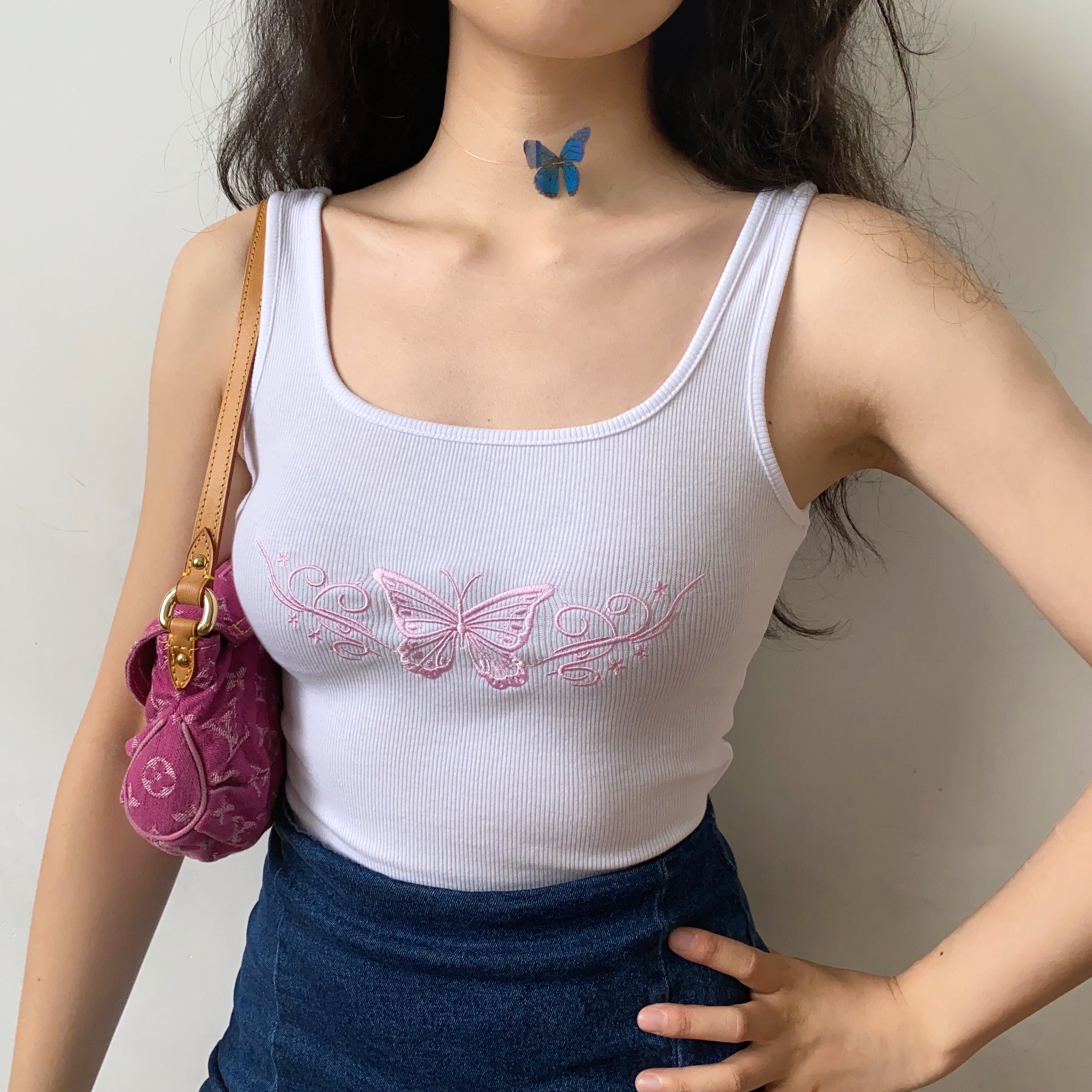 90s Y2K Butterfly Tank