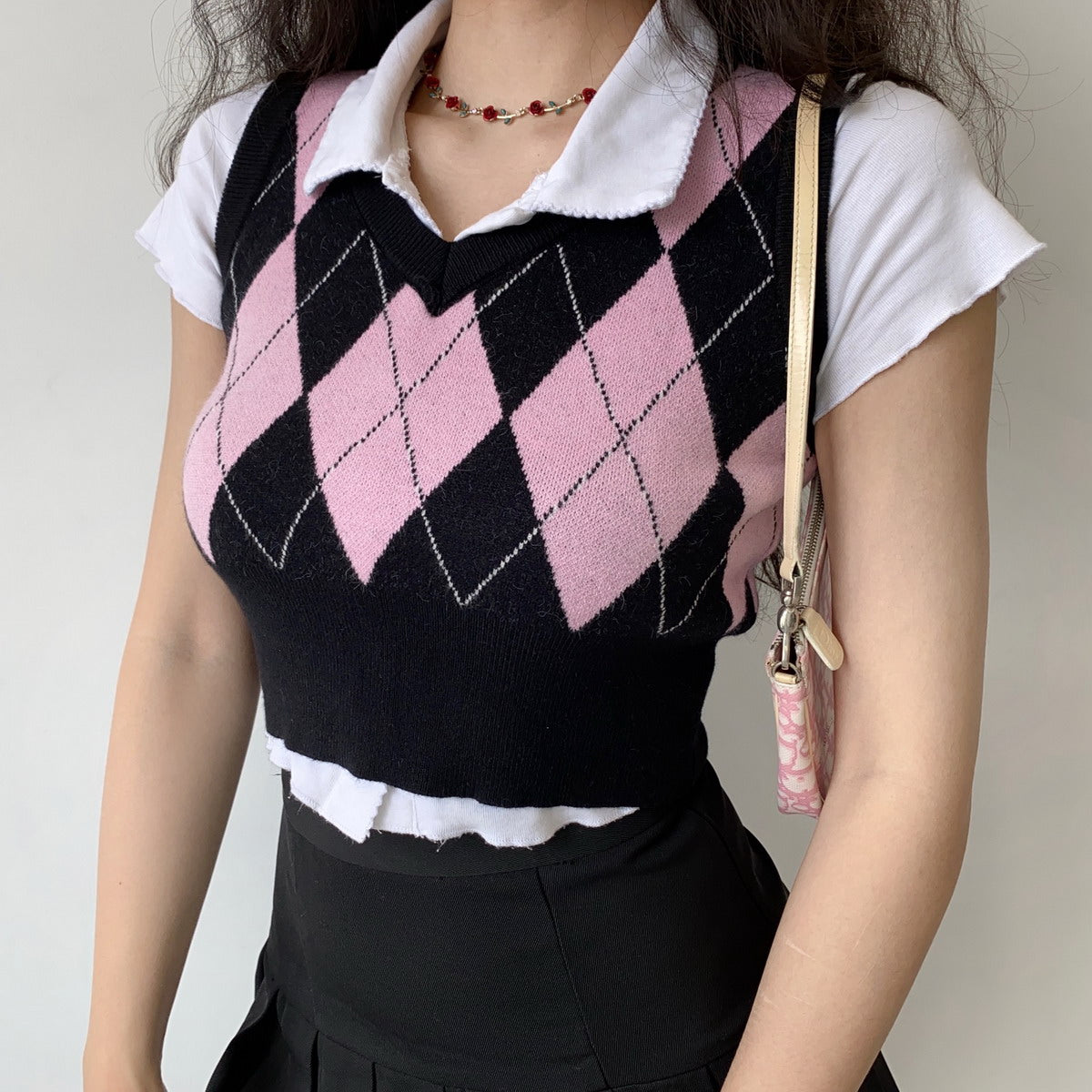 Babydoll Argyle Vest