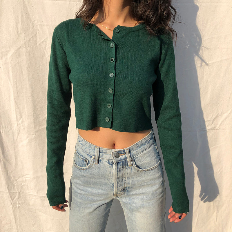 Athena Knit Top // Forest Green