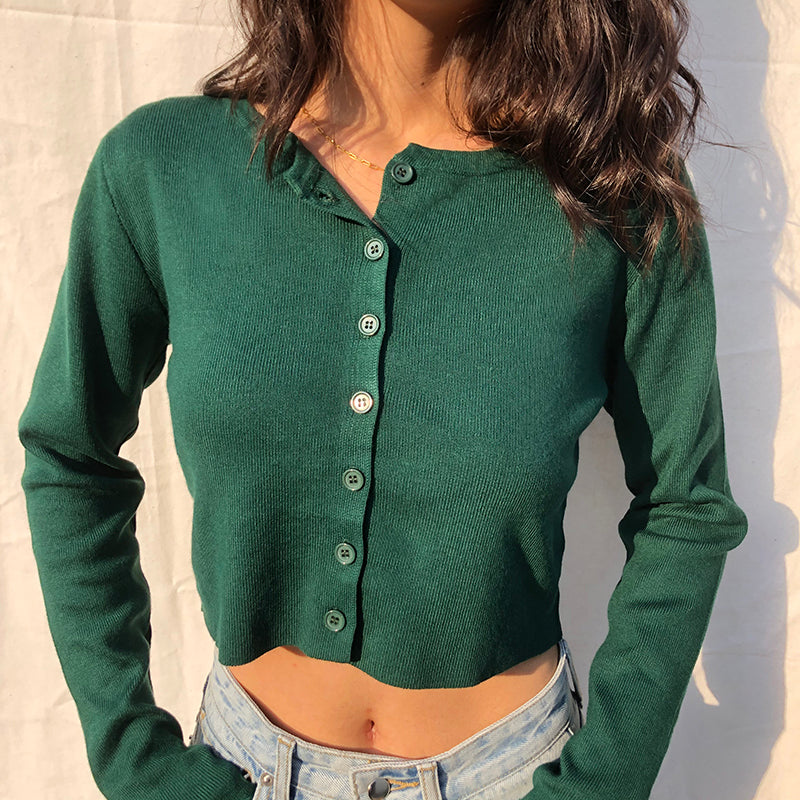 Athena Knit Top // Forest Green