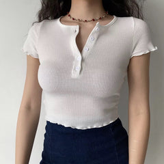 Basics Semi-Open Shirred Tee