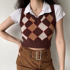 Antique Browns Argyle Vest