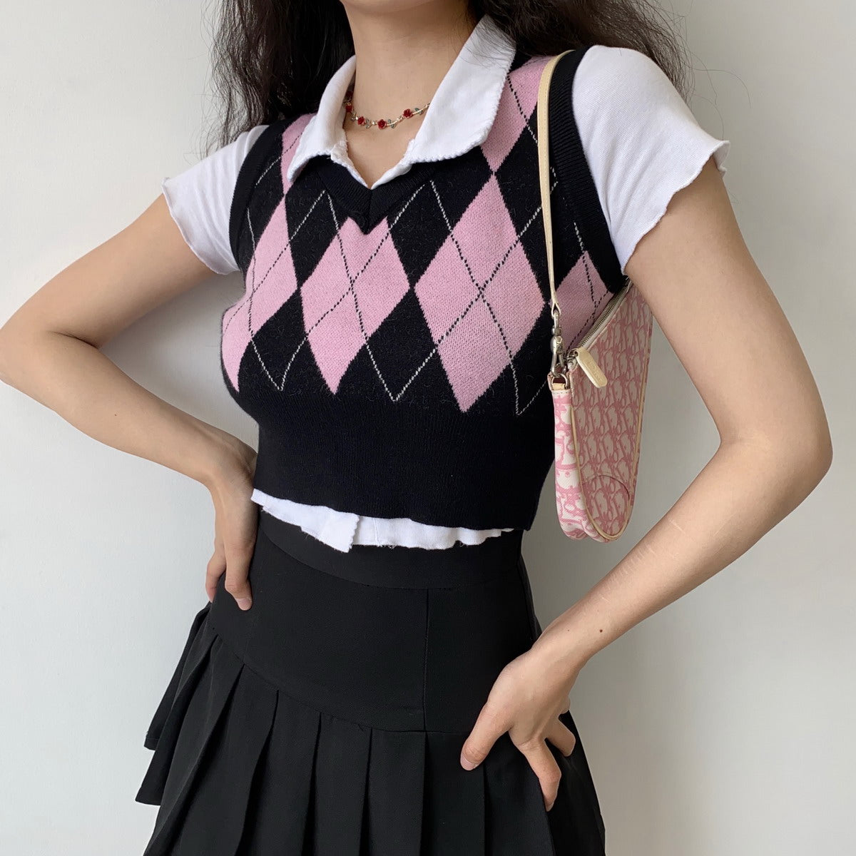 Babydoll Argyle Vest