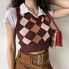 Antique Browns Argyle Vest
