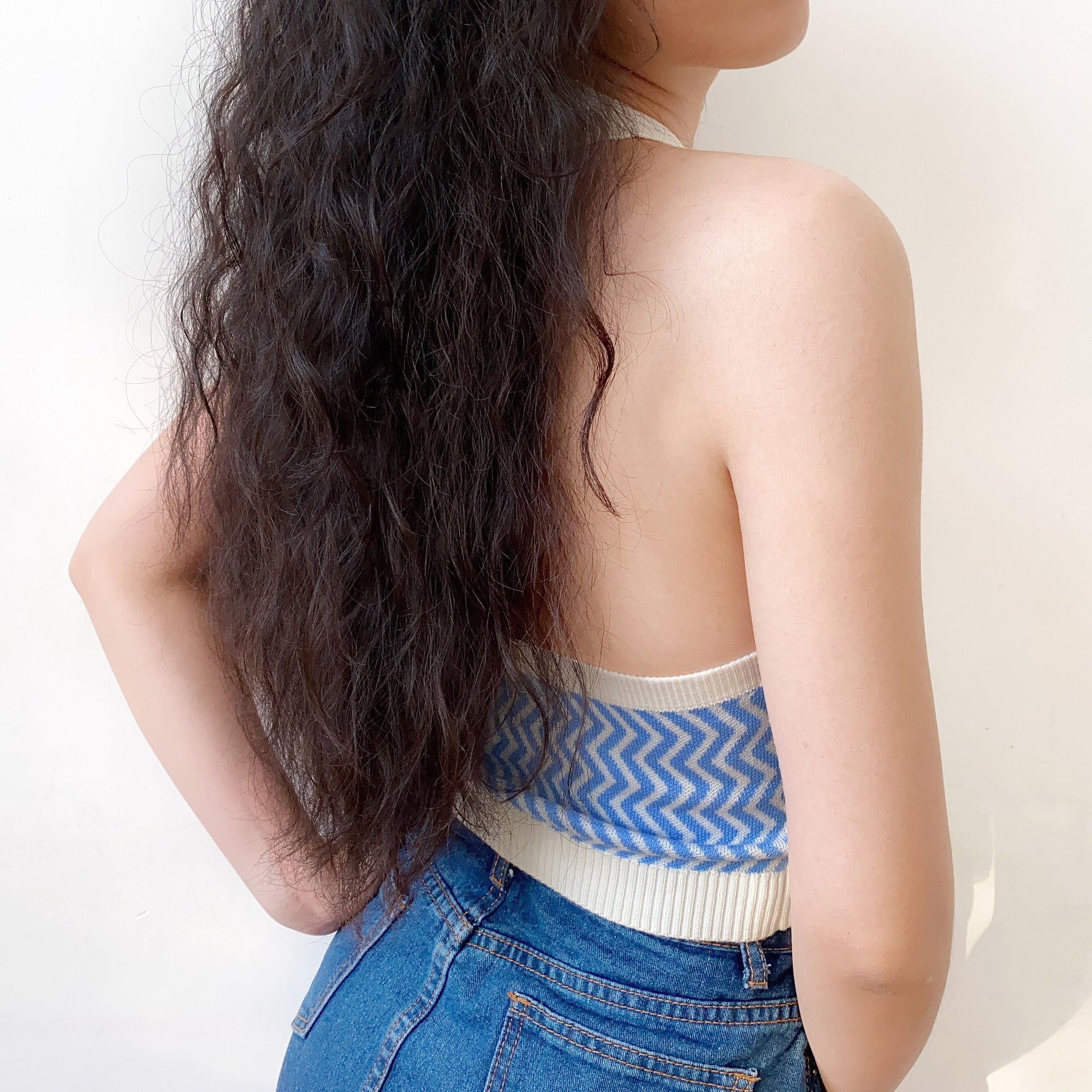 70s Retro Chevron Halter Vest