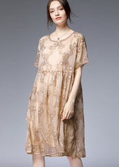 Bohemian Black O-Neck Embroideried Patchwork Dresses Two Pieces Set Summer