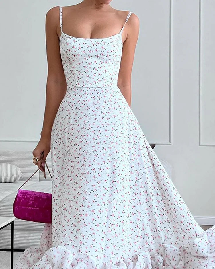 Elegant Printed Slip Dress