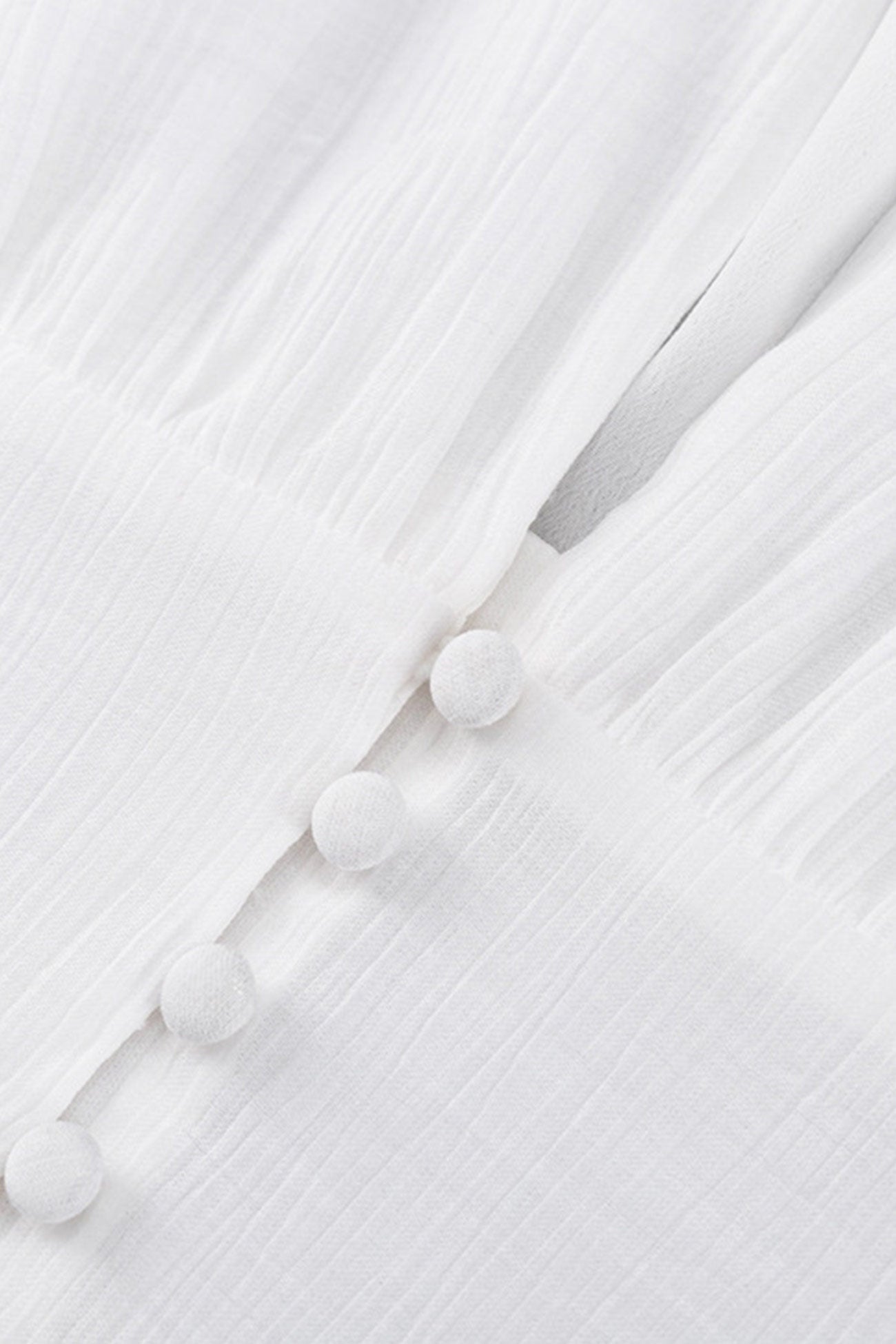 Puff Sleeve Single-breasted Slit Dress