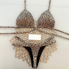 Fashion Leopard Sling Bikini Swimsuit