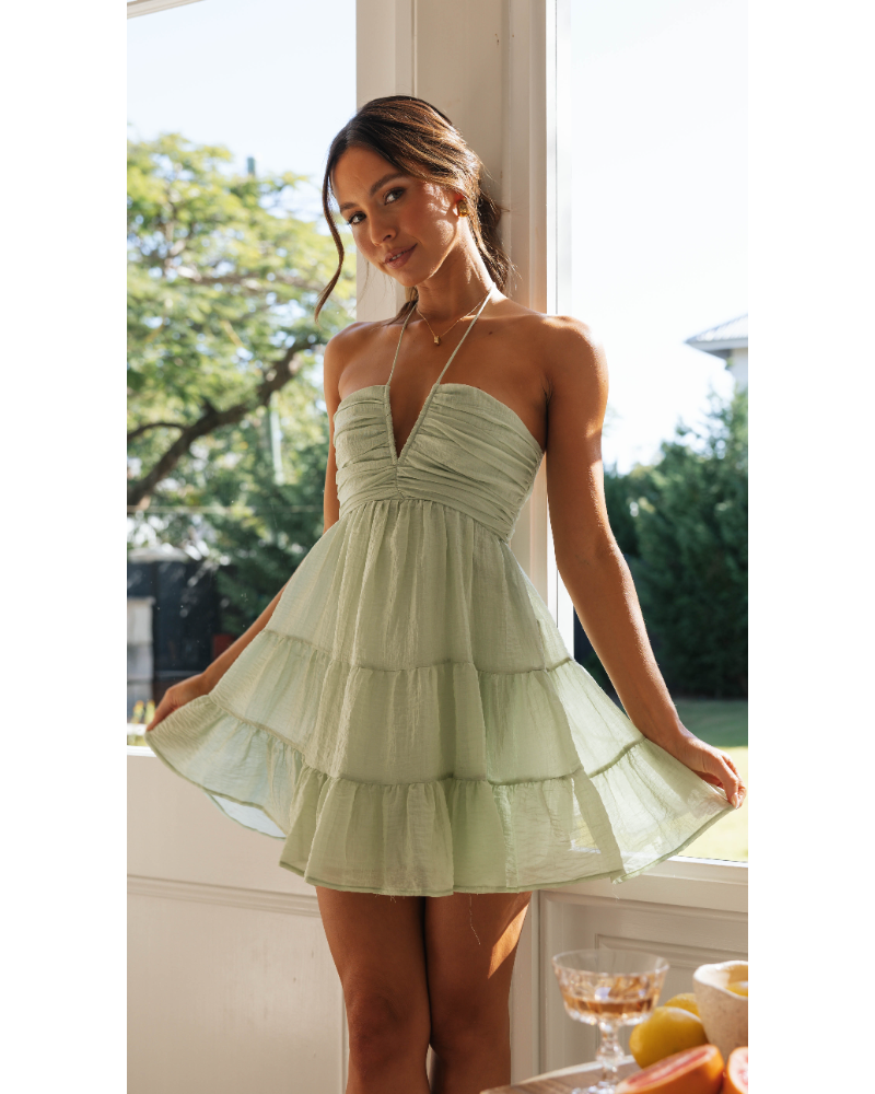 Leylah Mini Dress (Sage)