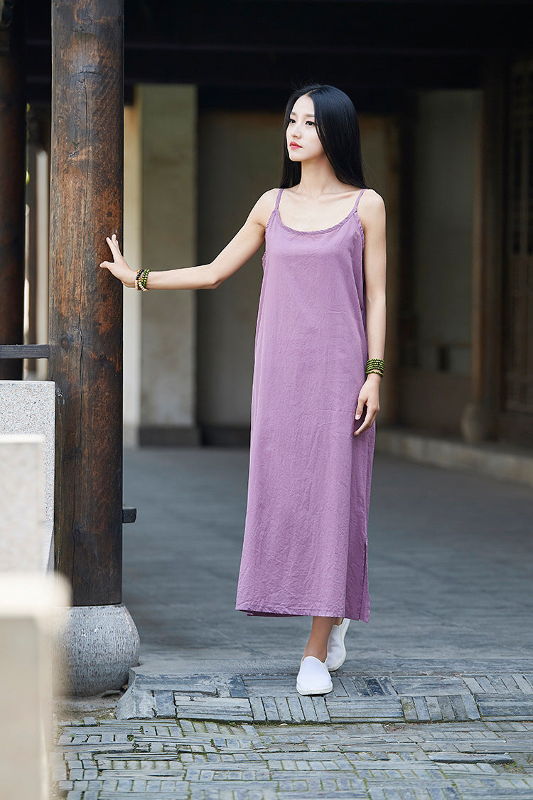 5 Colors  comfortable Ramie Cotton Sundress