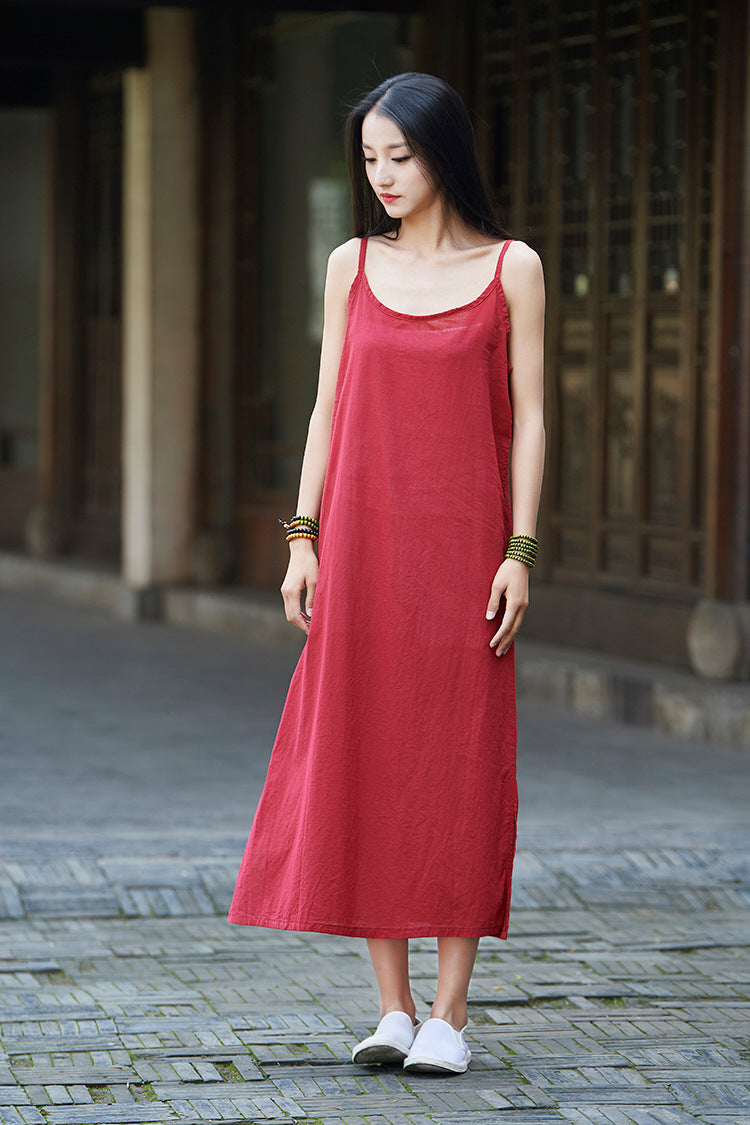 5 Colors  comfortable Ramie Cotton Sundress