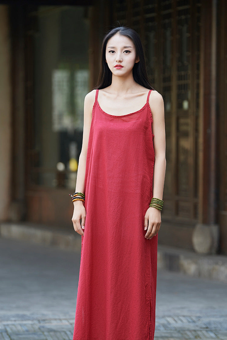 5 Colors  comfortable Ramie Cotton Sundress