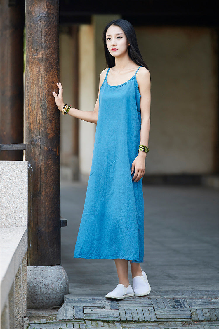 5 Colors  comfortable Ramie Cotton Sundress