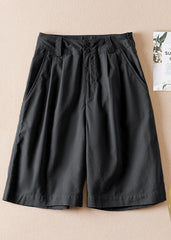 Casual Army Green Pockets High Waist Cotton Shorts Summer