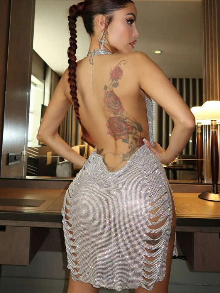 Abigail Lace Up Bandage Dress