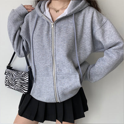 Basics Boyfriend Zip Up Hoodie