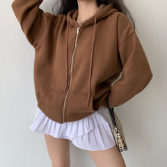 Basics Boyfriend Zip Up Hoodie